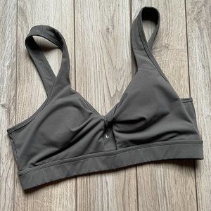 Twist Top Sports Bra- Cement Grey - Large